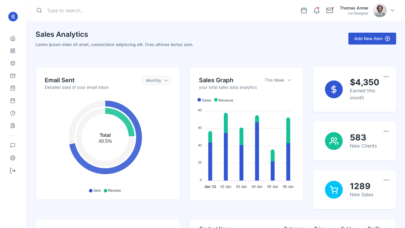 Admino - Tailwind Dashboard and Admin Template