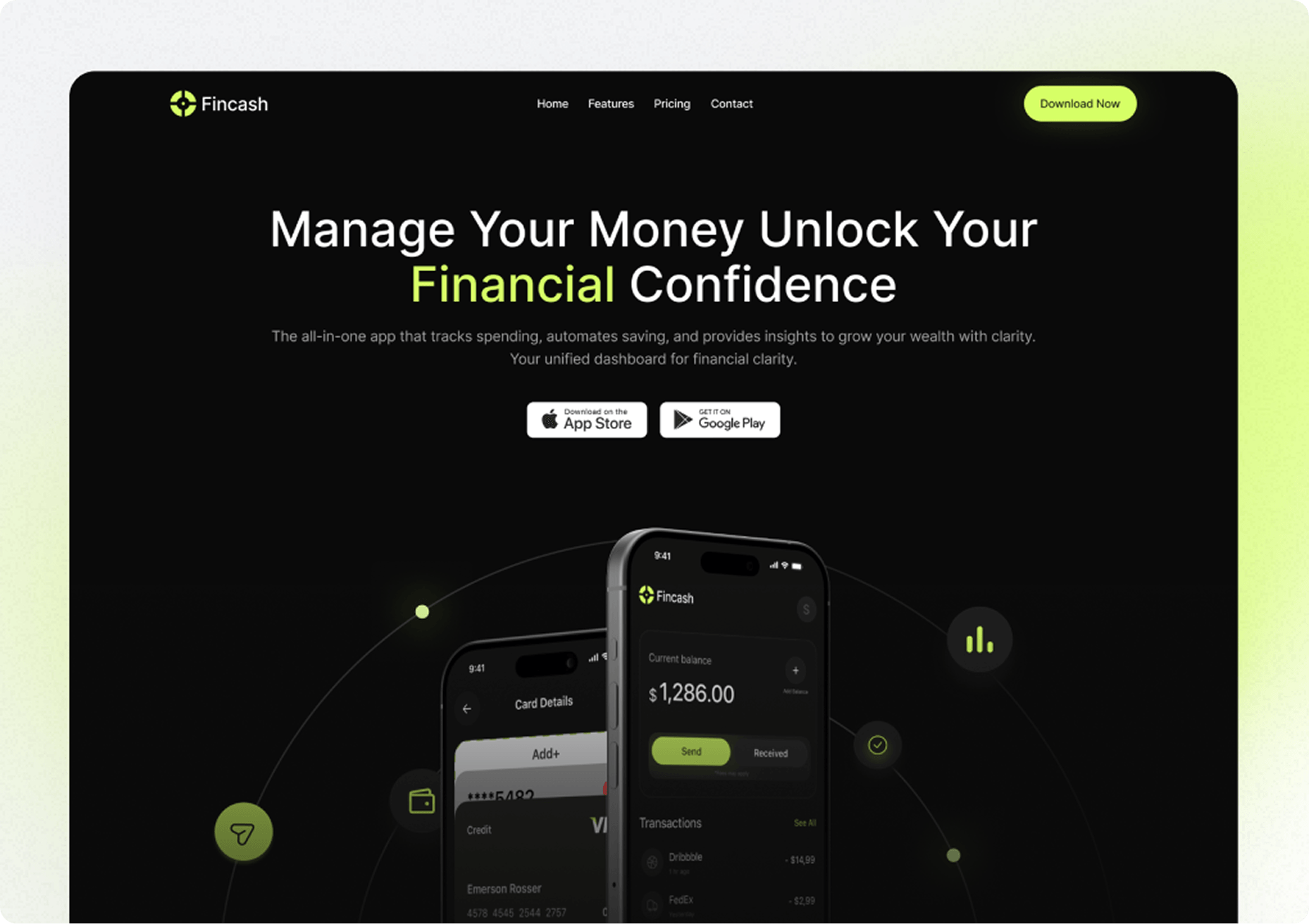 Fincash - React Fintech Website Templates for Finance Apps