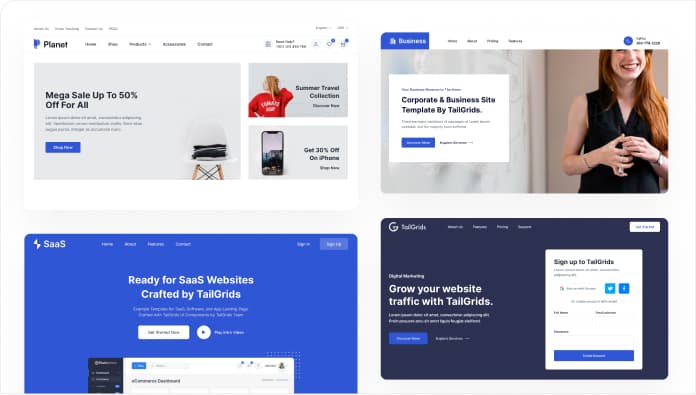 Tailwind UI Component Library, Kit and Templates | TailGrids