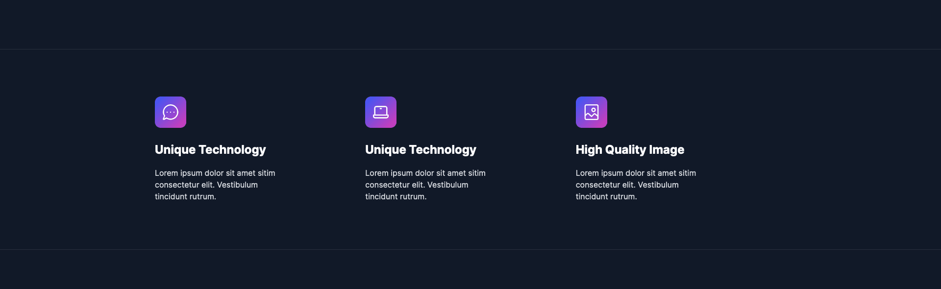 React Service Highlights with Gradient Icon Backgrounds