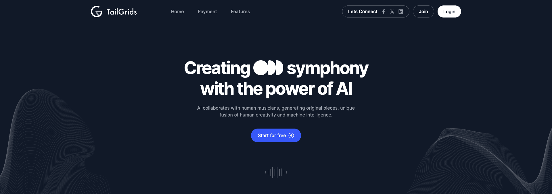 React AI Hero Section with Abstract Graphic and CTA