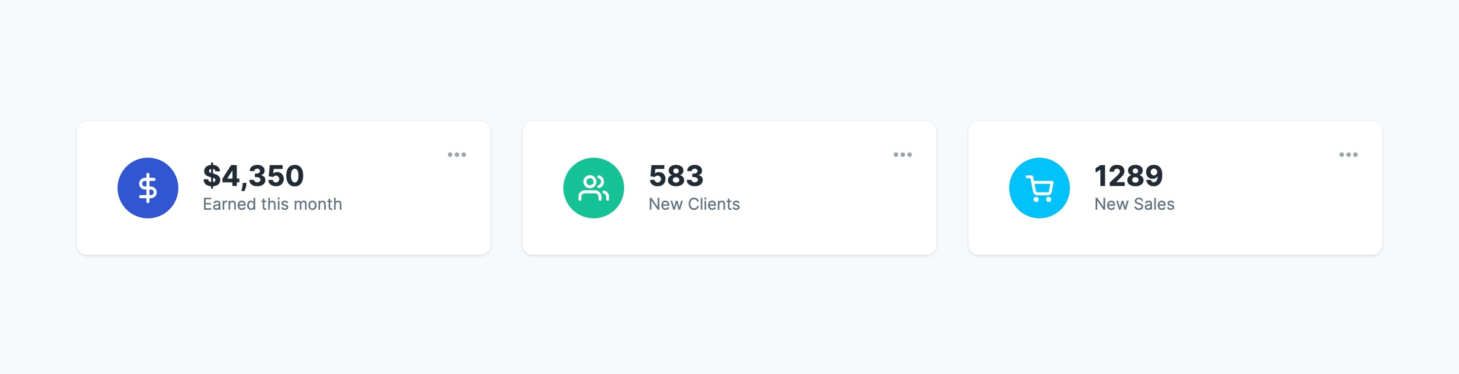 React Data Stats Cards with Icons