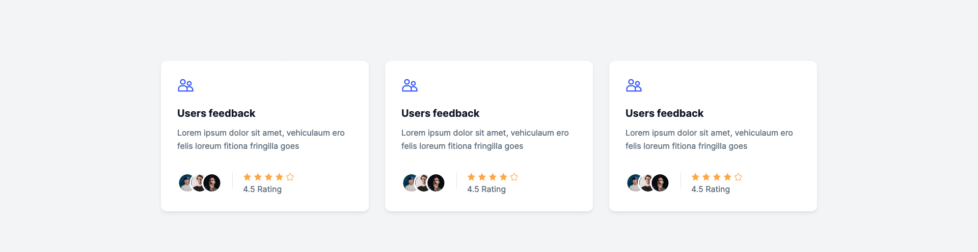 Feedback Card with Icon and Rating