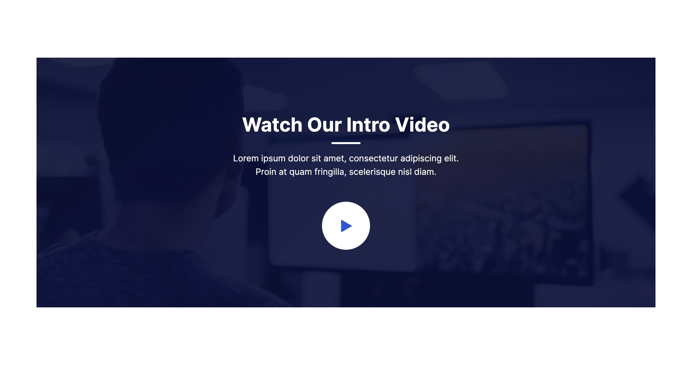 React Video Section with Overlay Text and Play Button