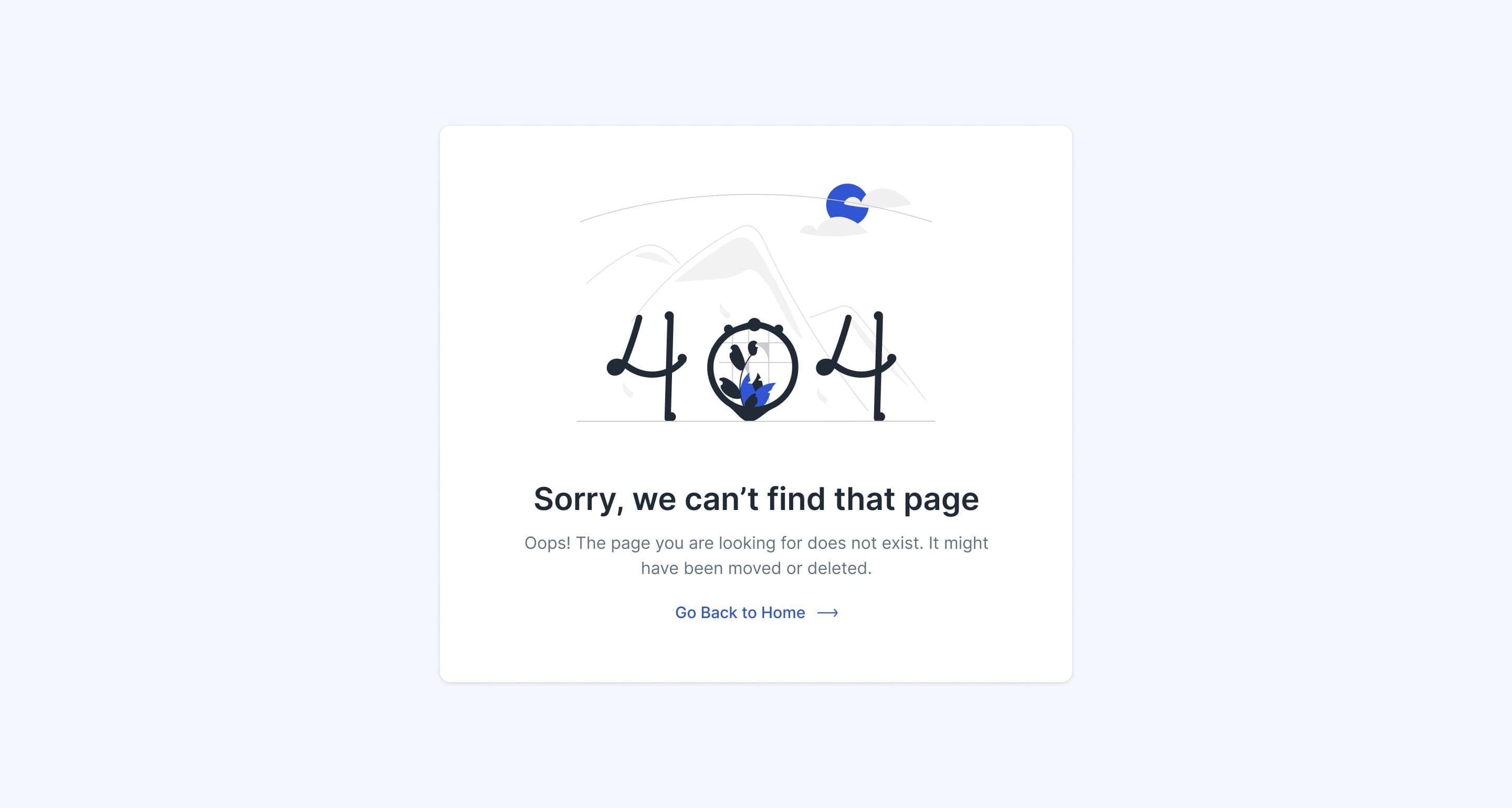 Centered Illustration Error Page