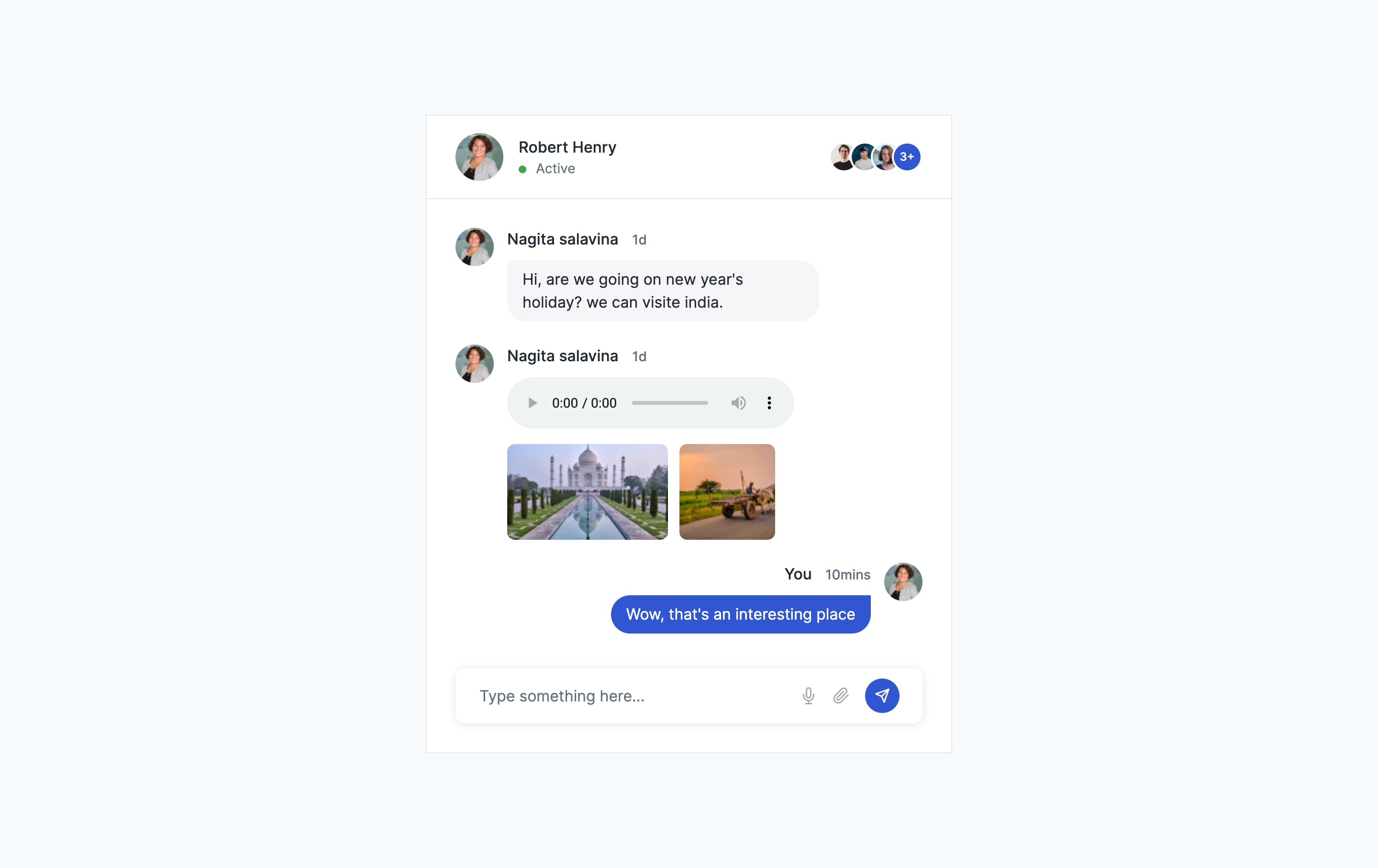 Group Chat Message Card with Image and Audio