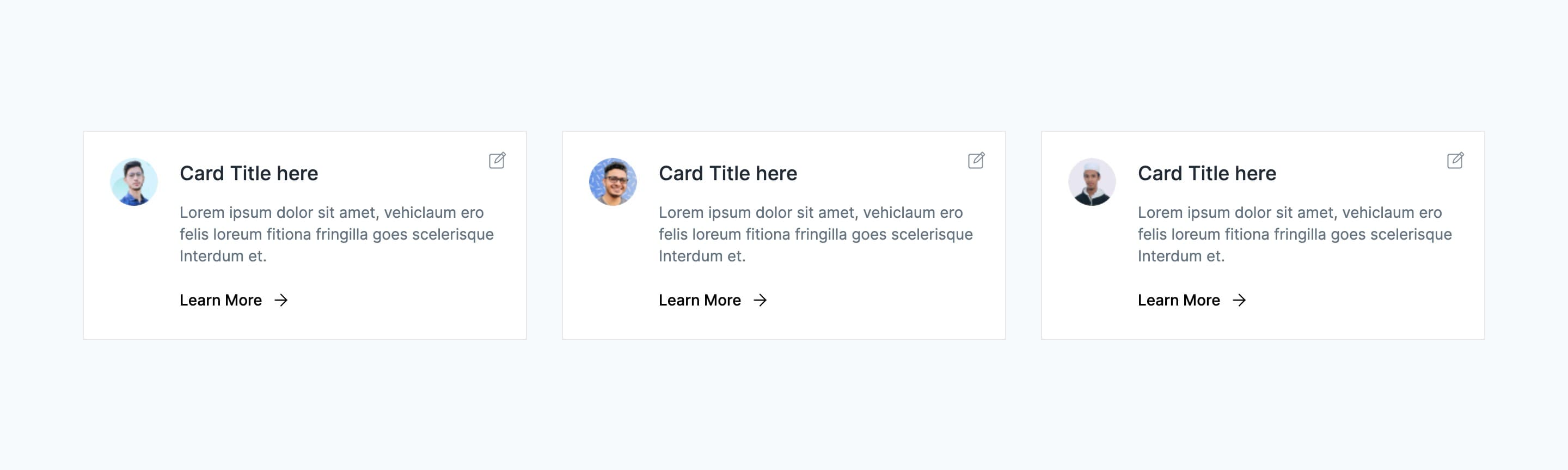 React Card with Author and Edit Buttons