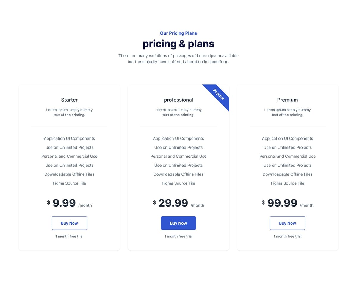 Tailwind Pricing Tables - Components and Sections | TailGrids