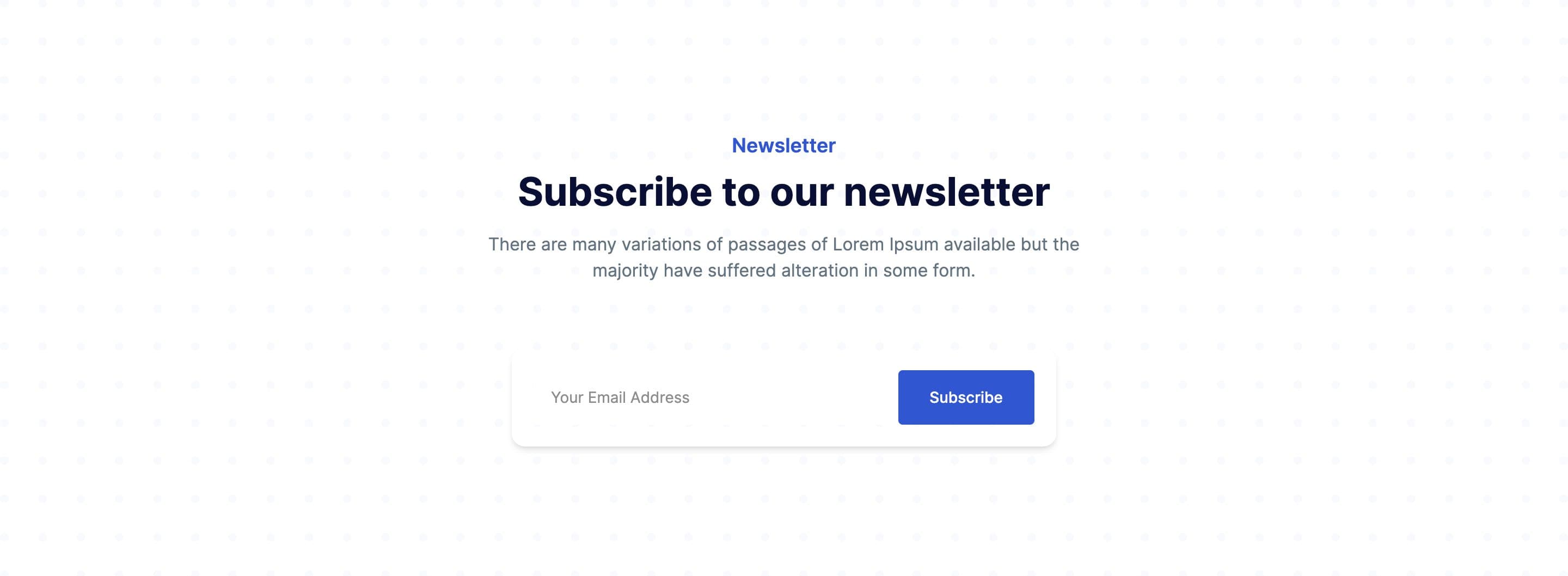 React Minimalist Newsletter Subscription Form