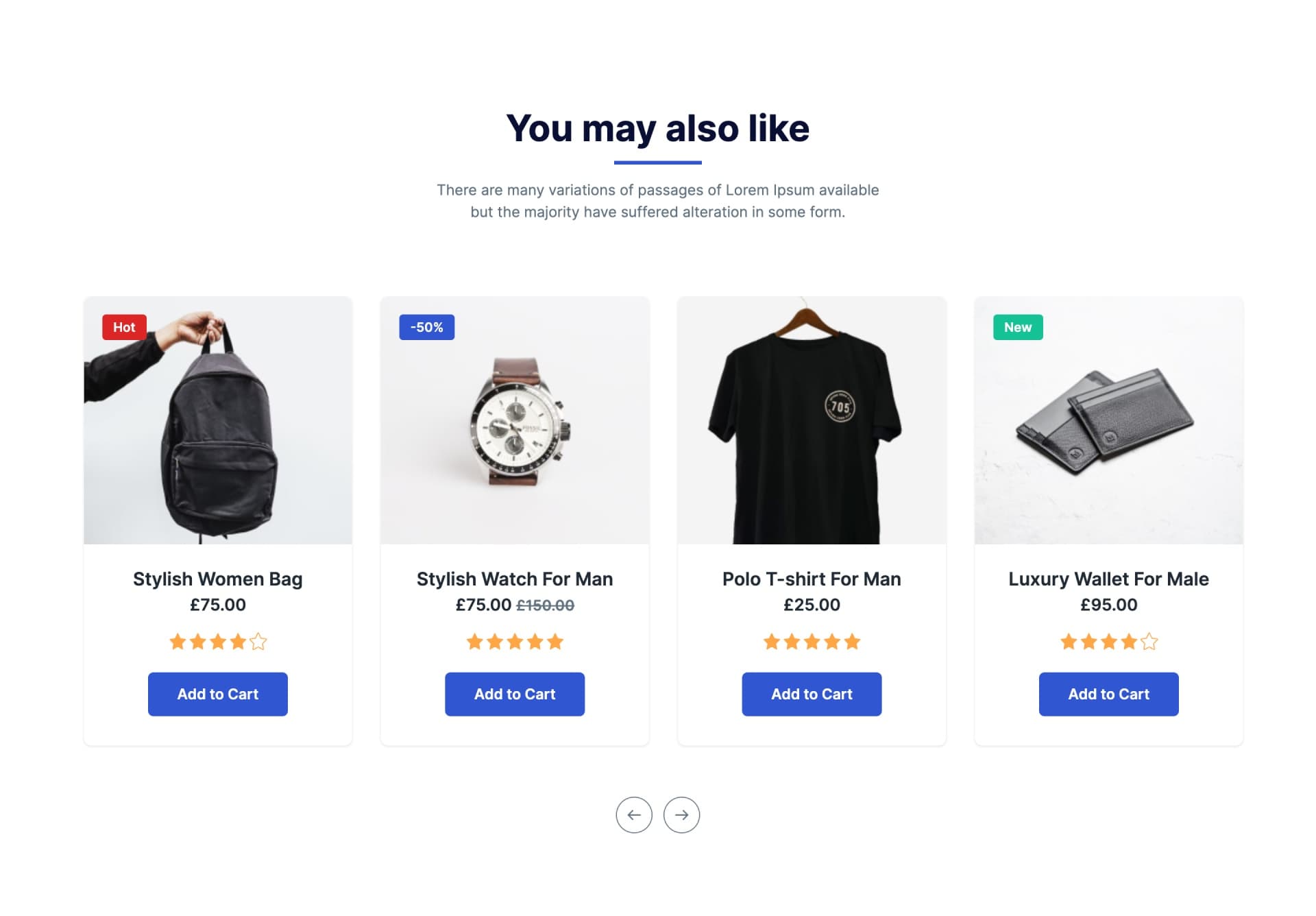 React Product Carousel with "Add to Cart" Button