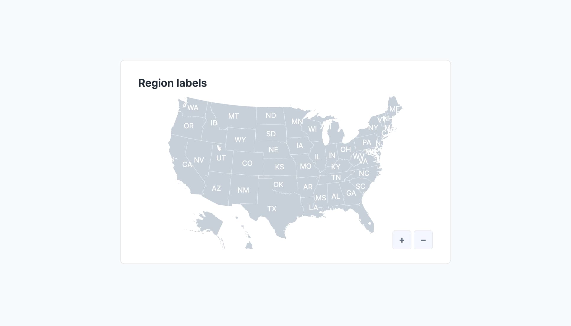 React Interactive US Map with State Labels