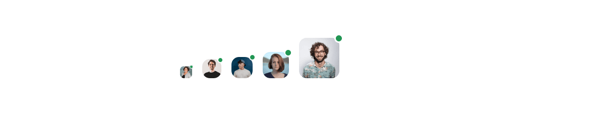 React Rounded Avatars with Status Indicators