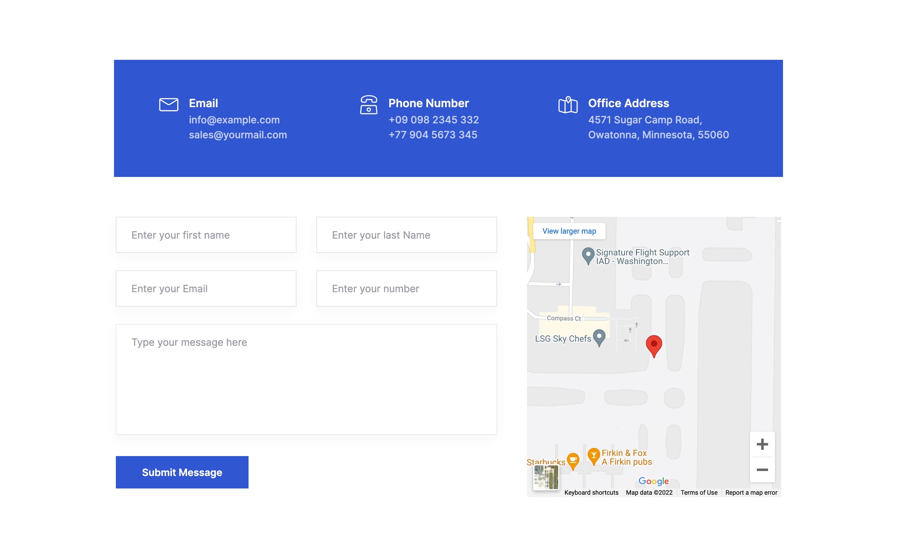 React Contact Form with Integrated Map