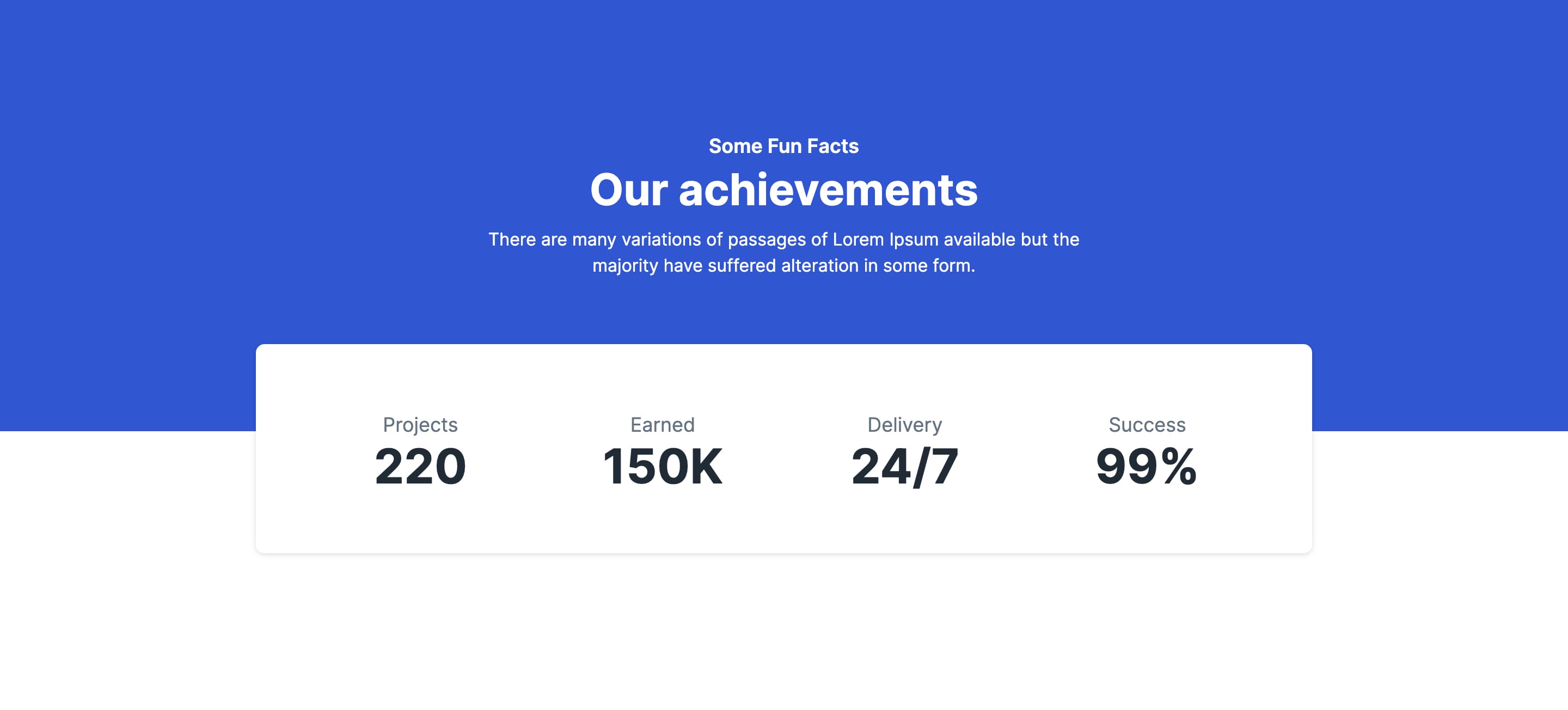 React Achievement Stats Card