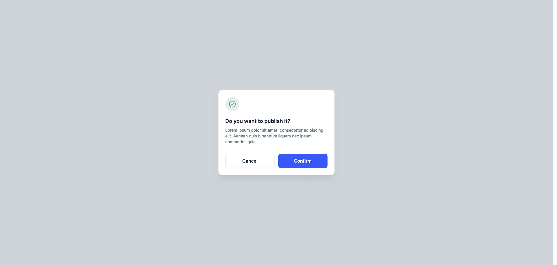 Confirmation Modal with Checkmark