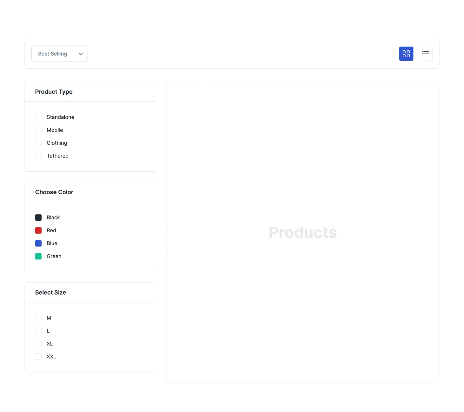 React Product Sidebar Filter