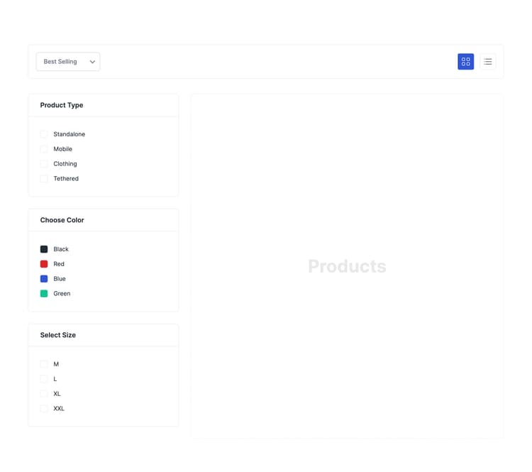 Tailwind Filters Components and Sections TailGrids