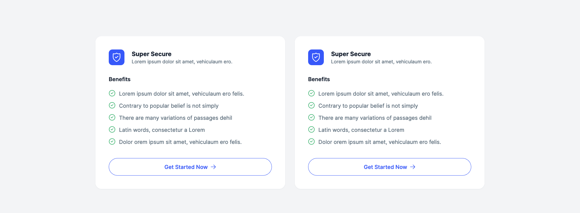 React Card with Benefits and CTA