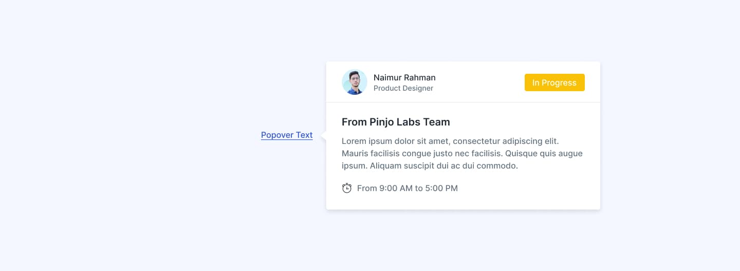 React Team Member Popover