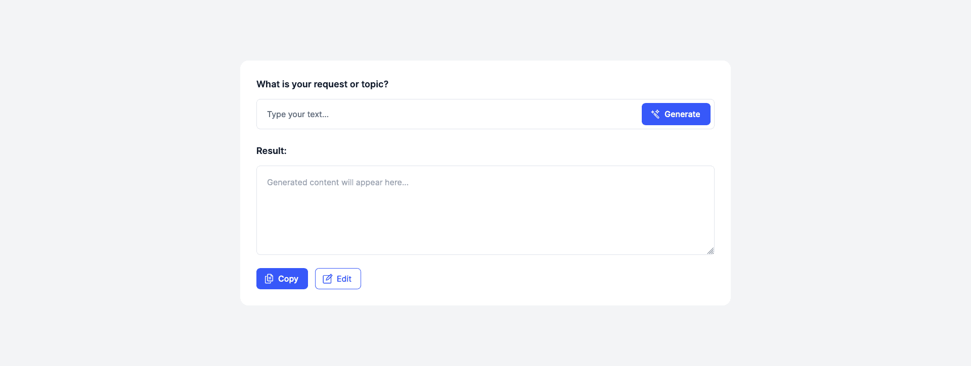 React Text Generation with Prompt Input and Output