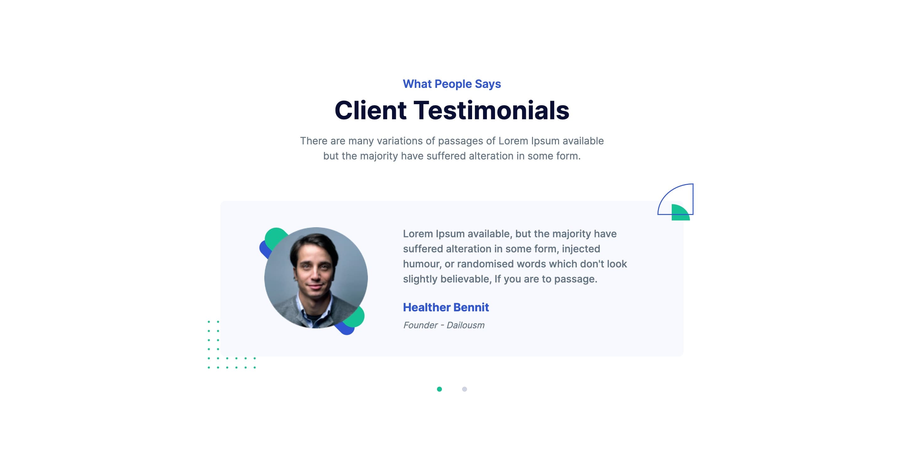 React Testimonial Slider with Image and Background Accents