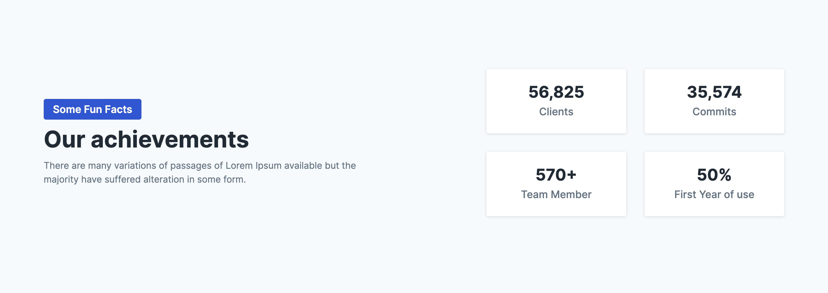 React Stats Showcase with Numbered Card