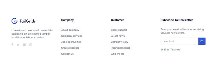 React Footers | TailGrids