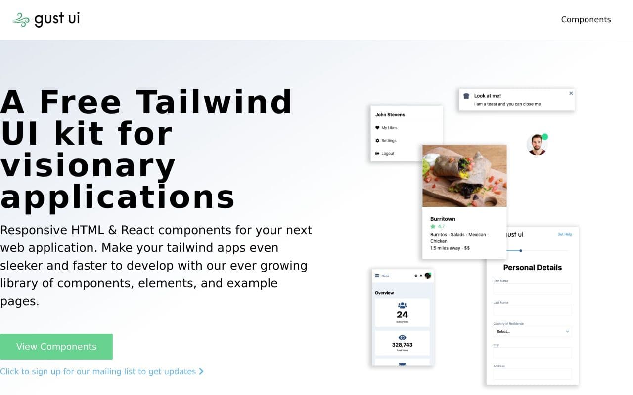 Best Free Tailwind CSS Component Libraries and UI Kits 2022 | TailGrids